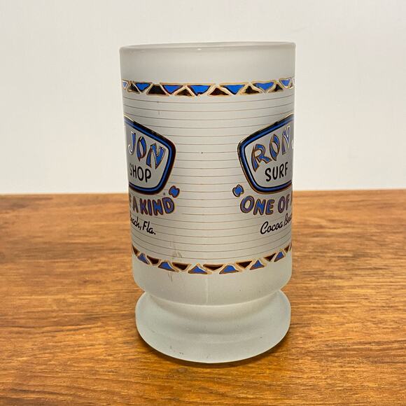 Ron Jon Surf Shop Frosted Glass Beer Mug Cocoa Beach Florida Souvenir Stein‎ USA - Picture 4 of 8